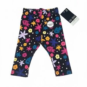 Okie Dokie Colorful Floral Leggings - Black